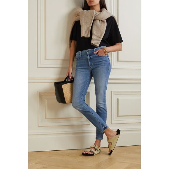 MOTHER Denim The Looker Crop Jeans in Switch It Up‎ Size 25 MSRP $210 Stretch - Picture 1 of 9